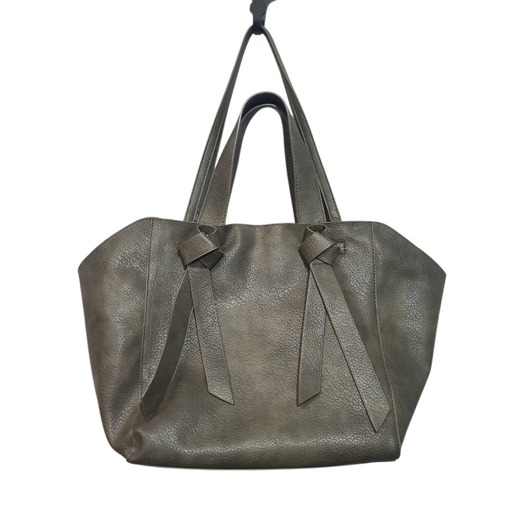 Anthropologie Ciel Winged Tote Bag Olive Green Large Structured Shopper
